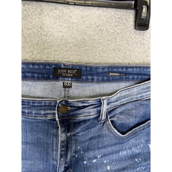 Judy Blue womens 15/32 boyfriend fit distressed denim jeans faded casual - Picture 2 of 7